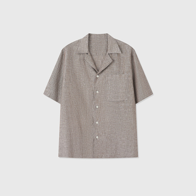 loro piana camp collar linen shirt